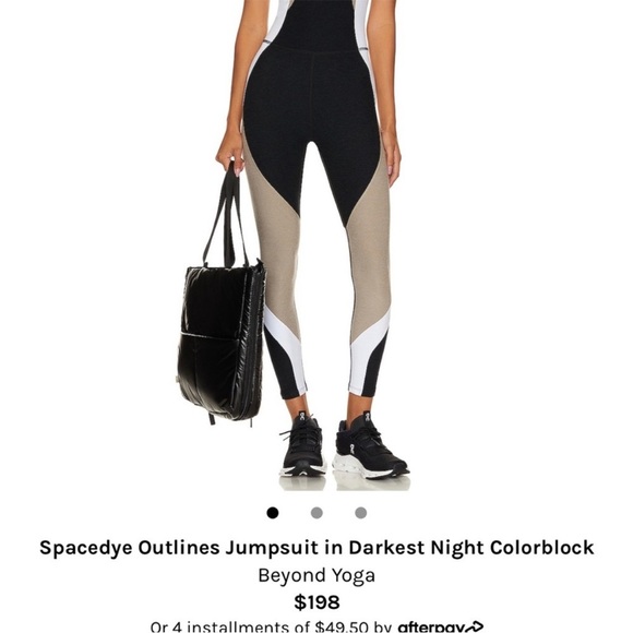 Beyond Yoga Spacedye Outlines Jumpsuit Darkest Night Colorblock Built In Bra XL - Picture 14 of 15